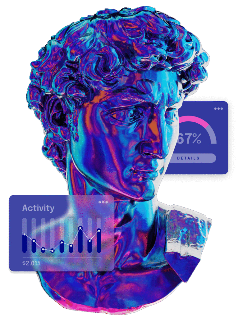 Digital glitch-style sculpture of Michelangelo’s David head symbolizing creative tech process – Best Tech Insight