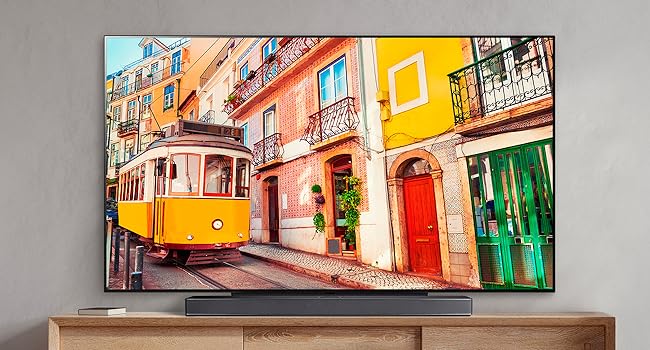 LG C3 OLED TV on stand